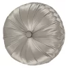 Five Queens Court Tufted Round Throw Pillow -Five Queens Court Shop 3368537 Silver