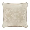 Five Queens Court Baltimore Ivory 18" Square Decorative Throw Pillow