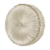Five Queens Court Baltimore Ivory Tufted Round Decorative Throw Pillow -Five Queens Court Shop 4478124