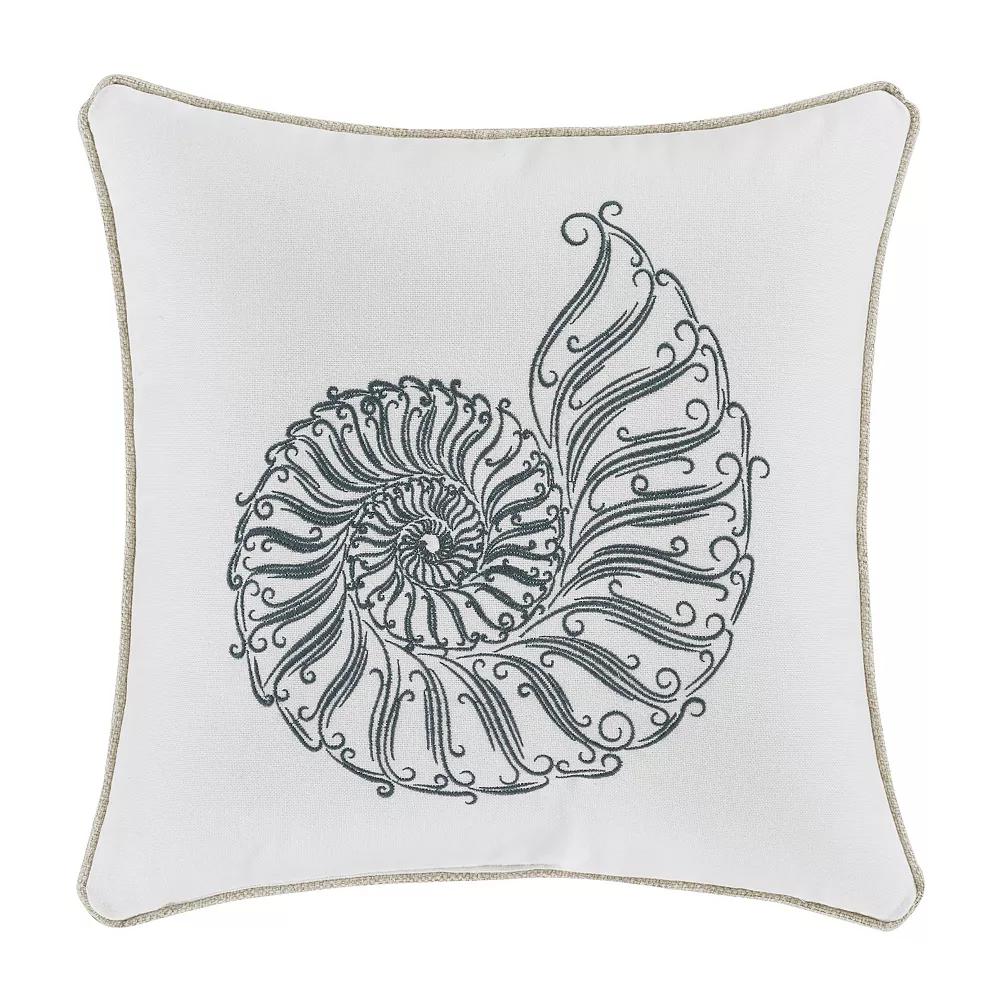 Five Queens Court William Egg Shell Throw Pillow 3 Five Queens Court William Egg Shell Throw Pillow