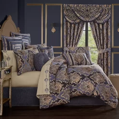 Five Queens Court Woodstock Indigo Comforter Set With Shams