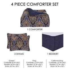 Five Queens Court Woodstock Indigo Comforter Set With Shams 8 Five Queens Court Woodstock Indigo Comforter Set With Shams -Five Queens Court Shop 4780982 ALT3