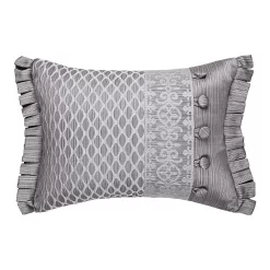Five Queens Court Lafayette Silver Boudoir Decorative Throw Pillow