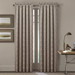 Five Queens Court Calgary Taupe 2-pack Window Curtain Set