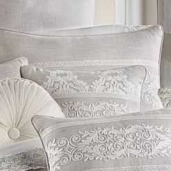 Five Queens Court Maryanne Beige 18" Square Decorative Throw Pillow -Five Queens Court Shop 4790273 ALT