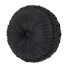 Five Queens Court Silverstone Black Tufted Round Decorative Throw Pillow -Five Queens Court Shop 4790307