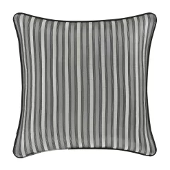 Five Queens Court Silverstone Silver 20" Square Decorative Throw Pillow