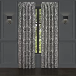 Five Queens Court Silverstone Silver 2-pack Window Curtain Set
