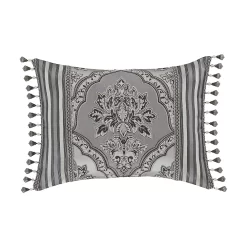 Five Queens Court Silverstone Silver Boudoir Decorative Throw Pillow
