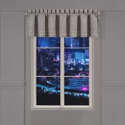 Five Queens Court Houston Charcoal Window Straight Valance