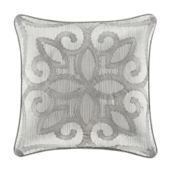 Five Queens Court Nouveau 18" Square Embellished Decorative Throw Pillow