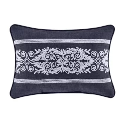 Five Queens Court Shelburne Indigo Boudoir Decorative Throw Pillow