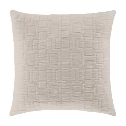 Five Queens Court Sheldon Ecru 20" Square Decorative Throw Pillow