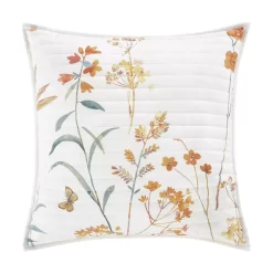 Five Queens Court Bonnie Coral 18" Square Quilted Decorative Throw Pillow