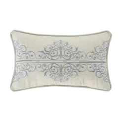 Five Queens Court Angelo Silver Boudoir Decorative Throw Pillow