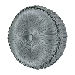 Five Queens Court Nadine Blue Tufted Round Decorative Throw Pillow