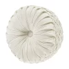 Five Queens Court Othello Cream Tufted Round Decorative Throw Pillow -Five Queens Court Shop 5998675