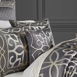 Five Queens Court Darwin Charcoal 18" Square Decorative Throw Pillow -Five Queens Court Shop 5998676 ALT2