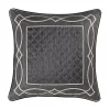 Five Queens Court Darwin Charcoal 20" Square Decorative Throw Pillow