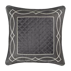 Five Queens Court Darwin Charcoal 20" Square Decorative Throw Pillow