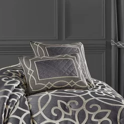 Five Queens Court Darwin Charcoal 20" Square Decorative Throw Pillow -Five Queens Court Shop 5998678 ALT2