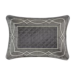 Five Queens Court Darwin Charcoal Boudoir Decorative Throw Pillow