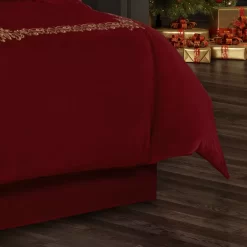 Five Queens Court Nicholas Crimson Bedskirt 5 Five Queens Court Nicholas Crimson Bedskirt -Five Queens Court Shop 6005957 ALT