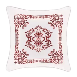 Five Queens Court Holiday Dreams Red 20" Square Decorative Throw Pillow