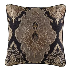 Five Queens Court Brooke Black 20" Square Decorative Throw Pillow
