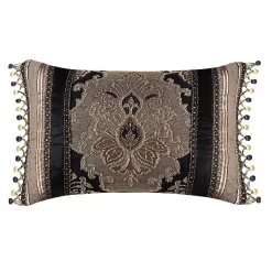 Five Queens Court Brooke Black Boudoir Decorative Throw Pillow