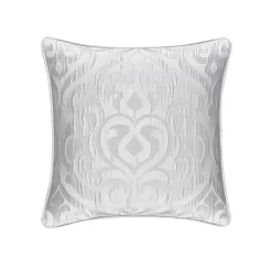 Five Queens Court Antonia White 18" Square Decorative Throw Pillow