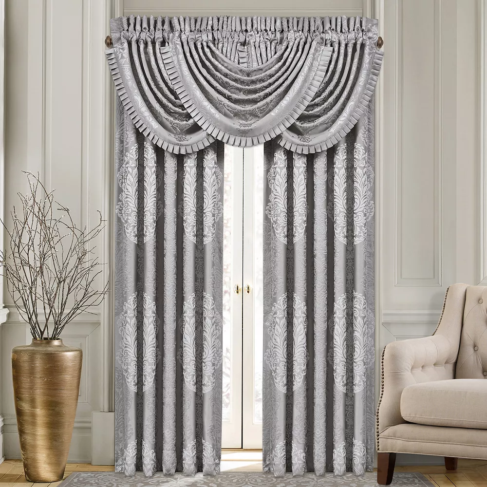 Five Queens Court Lambert Silver Set Of 2 Window Curtain Panels 3 Five Queens Court Lambert Silver Set Of 2 Window Curtain Panels